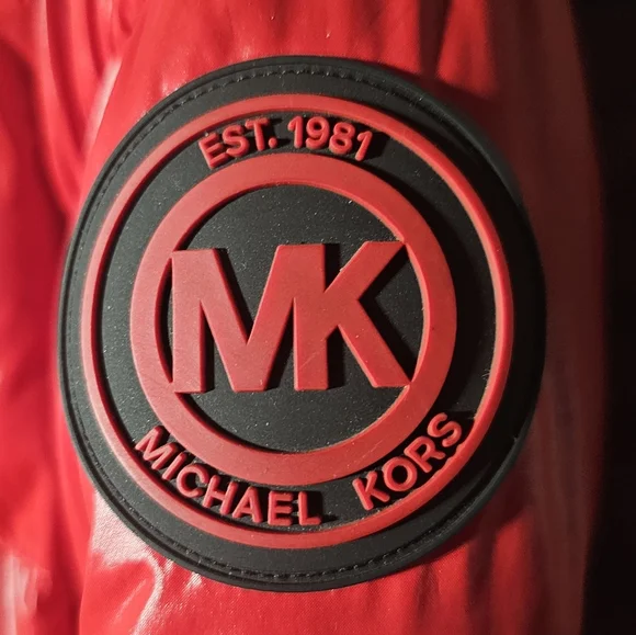 Michael Kors Womens Shiny Red Puffer Jacket Size Large - Picture 3 of 6